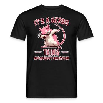 Dabbing Gerbil Dire Racing Rat Gerbil Cadeau - T-shirt homme - noir - Devant - AI Model Male 178 light (178cm)