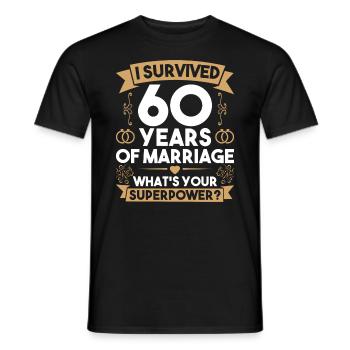 60e anniversaire de mariage - T-shirt homme - noir - Devant - AI Model Male 178 light (178cm)