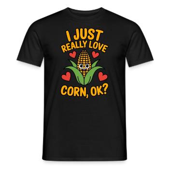 Corn on the cob saying corn funny corn on the cob gift - Men's T-Shirt - black - Front - AI Model Male 178 light (178cm)