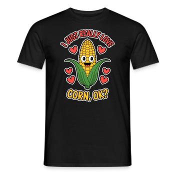 Corn on the cob saying corn funny corn on the cob gift - Men's T-Shirt - black - Front - AI Model Male 178 light (178cm)