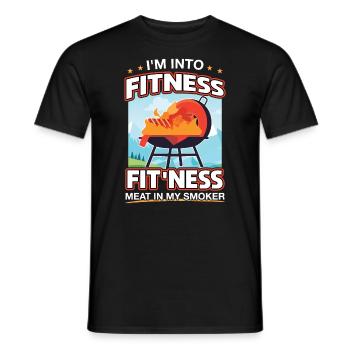 BBQ Fitness - Fit'ness Meat in My Smoker - Men's T-Shirt - black - Front - AI Model Male 178 light (178cm)