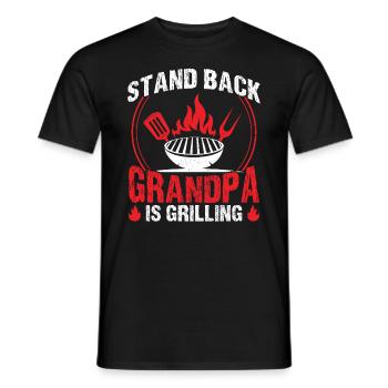 Stand Back Grandpa Is Grilling - Men's T-Shirt - black - Front - AI Model Male 178 light (178cm)