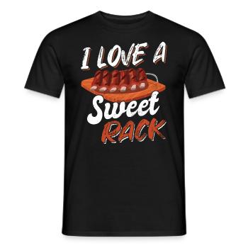 I Love A Sweet Rack BBQ Fleischliebhaber - Männer T-Shirt - Schwarz - Vorne - AI Model Male 178 light (178cm)