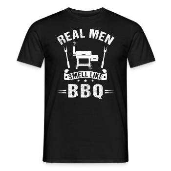 Echte Männer Riechen Nach BBQ - Männer T-Shirt - Schwarz - Vorne - AI Model Male 178 light (178cm)