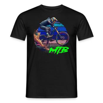 MTB Bike - Männer T-Shirt - Schwarz - Vorne - AI Model Male 178 light (178cm)