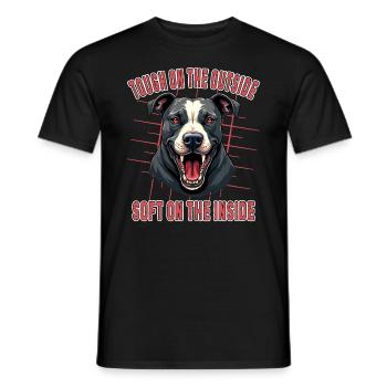 Tough on the Outside Soft on the Inside Dog - Men's T-Shirt - black - Front - AI Model Male 178 light (178cm)