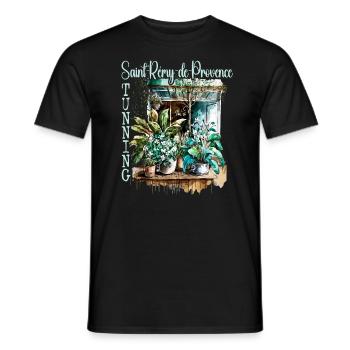 Magnifique jardin floral de Saint Rémy-de-Provence - T-shirt homme - noir - Devant - AI Model Male 178 light (178cm)