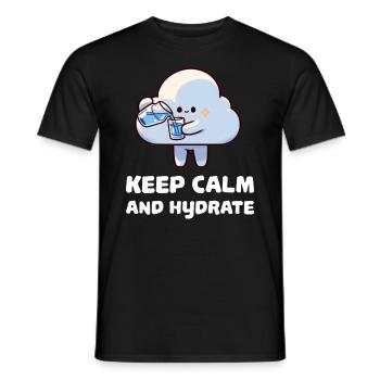 keep calm and hydrate - Men's T-Shirt - black - Front - AI Model Male 178 light (178cm)