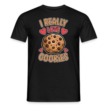 Cookies Saying Chocolate Cookies Funny Cookie Gift - Men's T-Shirt - black - Front - AI Model Male 178 light (178cm)