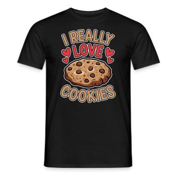 Cookies Saying Chocolate Cookies Funny Cookie Gift - Men's T-Shirt - black - Front - AI Model Male 178 light (178cm)