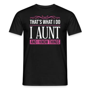 C’est ce que je fais, je suis tante et je sais des choses - T-shirt homme - noir - Devant - AI Model Male 178 light (178cm)