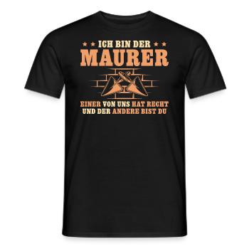 Maurermeister hat Recht Maurer Geschenk - Männer T-Shirt - Schwarz - Vorne - AI Model Male 178 light (178cm)