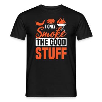 I only smoke the good BBQ humor grilling - Men's T-Shirt - black - Front - AI Model Male 178 light (178cm)