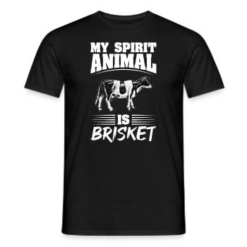 Mon animal spirituel est le barbecue à la poitrine - T-shirt homme - noir - Devant - AI Model Male 178 light (178cm)