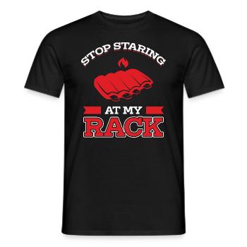 Stop Marveling At My BBQ Rack - Grill Fun - Men's T-Shirt - black - Front - AI Model Male 178 light (178cm)