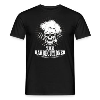 The Barbecutioner Skull BBQ Chef - Men's T-Shirt - black - Front - AI Model Male 178 light (178cm)