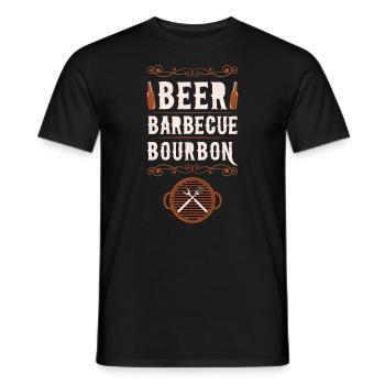 BBQ Bier Barbecue Bourbon Grillen - Männer T-Shirt - Schwarz - Vorne - AI Model Male 178 light (178cm)