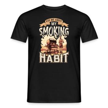Frage Mich Nach Meinem BBQ-Ritual: Grillgenuss - Männer T-Shirt - Schwarz - Vorne - AI Model Male 178 light (178cm)