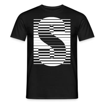 INITIAL S - Men's T-Shirt - black - Front - AI Model Male 178 light (178cm)