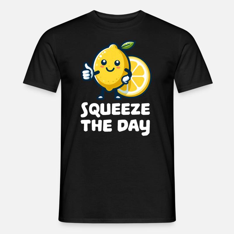 Squeeze the Day Zitrone - Männer T-Shirt - Schwarz