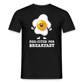 Egg-cited for Breakfast Cute Egg - Men's T-Shirt - black - Front - AI Model Male 178 light (178cm)