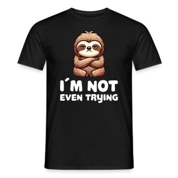 Ich versuche es nicht einmal mit lustigem Faultier - Männer T-Shirt - Schwarz - Vorne - AI Model Male 178 light (178cm)