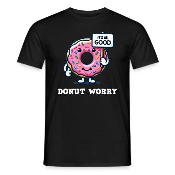 Donut Worry Cute Donut Design - T-shirt homme - noir - Devant - AI Model Male 178 light (178cm)