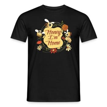 Miel Je suis à la maison Apiculteur Fleur d’apiculture - T-shirt homme - noir - Devant - AI Model Male 178 light (178cm)