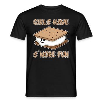 S´More Spruch Marshmallow Camping S´More Geschenk - Männer T-Shirt - Schwarz - Vorne - AI Model Male 178 light (178cm)
