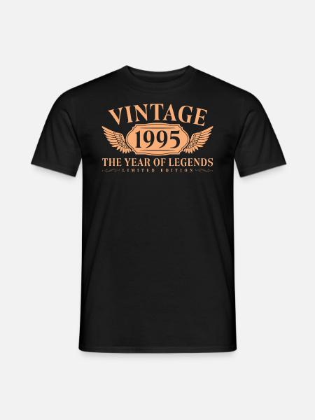 Jahrgang 1995 geboren 30 Jahre 30. Geburtstag - Männer T-Shirt - Schwarz