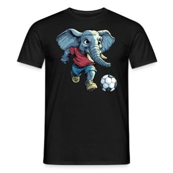 Fussball Elefanten - Männer T-Shirt - Schwarz - Vorne - AI Model Male 178 light (178cm)