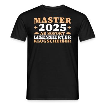 Masterprüfung bestanden Abschluss 2025 - Männer T-Shirt - Schwarz - Vorne - AI Model Male 178 light (178cm)