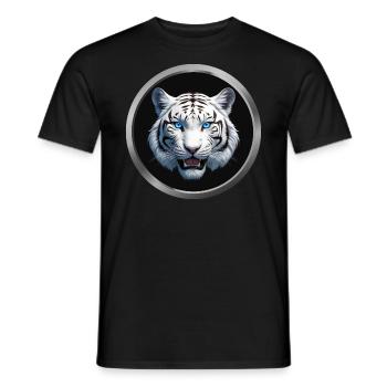 White Tiger Animal - 2 - Men's T-Shirt - black - Front - AI Model Male 178 light (178cm)