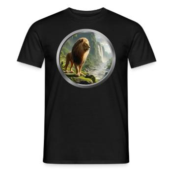 Lion Animal - 5 - Men's T-Shirt - black - Front - AI Model Male 178 light (178cm)