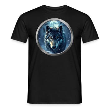 Wolf Animal - 5 - Men's T-Shirt - black - Front - AI Model Male 178 light (178cm)