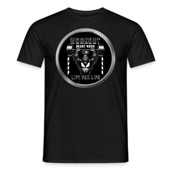 Workout like a Gorilla - Men's T-Shirt - black - Front - AI Model Male 178 light (178cm)