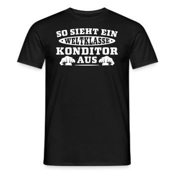 Zuckerbäcker Weltklasse Konditor Geschenk - Männer T-Shirt - Schwarz - Vorne - AI Model Male 178 light (178cm)