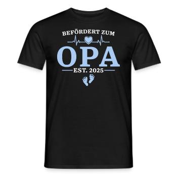 Opa est. 2025 Babyparty Geschenk - Männer T-Shirt - Schwarz - Vorne - AI Model Male 178 light (178cm)