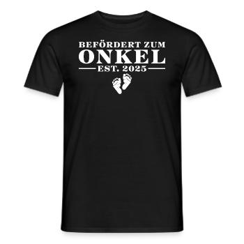 Werdender Onkel 2025 Babyparty - Männer T-Shirt - Schwarz - Vorne - AI Model Male 178 light (178cm)