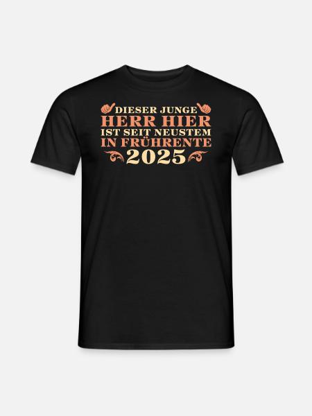 Altersteilzeit Junger Herr in Frührente 2025 - Männer T-Shirt - Schwarz