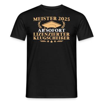 Meisterprüfung bestanden Abschluss Meister 2025 - Männer T-Shirt - Schwarz - Vorne - AI Model Male 178 light (178cm)