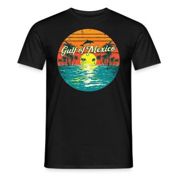 Gulf of Mexico Beach Palm Trees Summer Vacation tshirt - Men's T-Shirt - black - Front - AI Model Male 178 light (178cm)