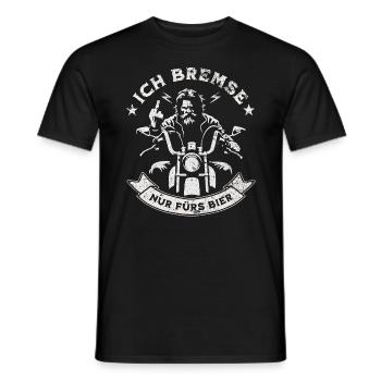 ICH BREMSE NUR FÜRS BIER Biker und Motorrad - Männer T-Shirt - Schwarz - Vorne - AI Model Male 178 light (178cm)