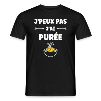 Purée - T-shirt homme - noir - Devant - AI Model Male 178 light (178cm)