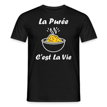 Purée - T-shirt homme - noir - Devant - AI Model Male 178 light (178cm)