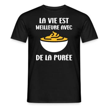 Purée - T-shirt homme - noir - Devant - AI Model Male 178 light (178cm)