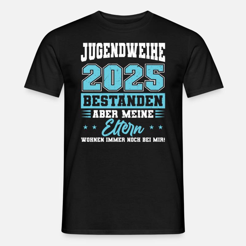 Jugendweihe 2025 Mädchen Junge - Männer T-Shirt - Schwarz