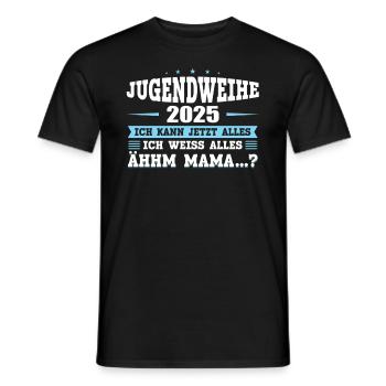 Youth Consecration 2025 Girl Boy - Men's T-Shirt - black - Front - AI Model Male 178 light (178cm)