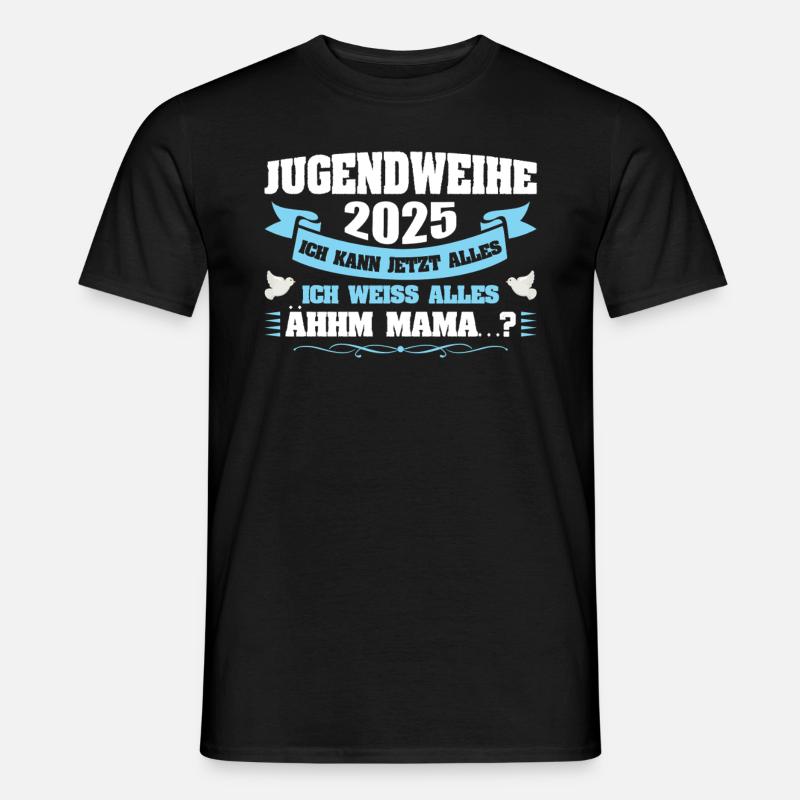 Jugendweihe 2025 Mädchen Junge - Männer T-Shirt - Schwarz