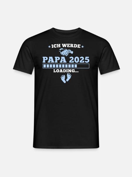 Ich werde Papa 2025 Schwangerschaft verkünden - Männer T-Shirt - Schwarz